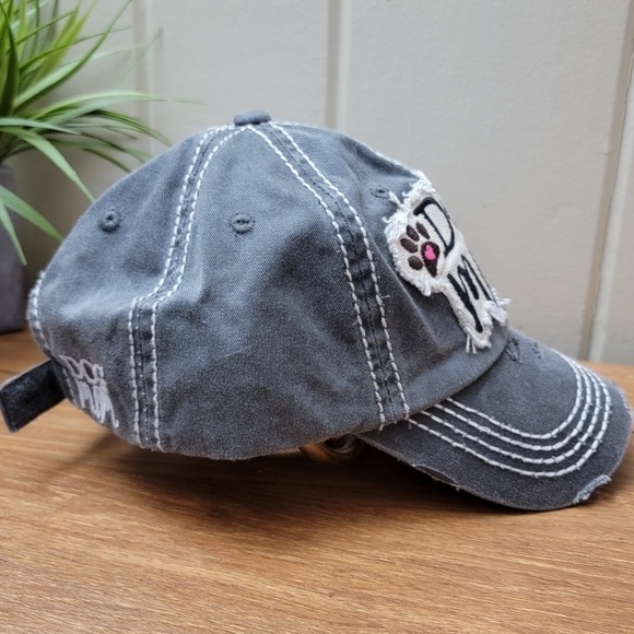 COPY - KBethos “Dog Mom” Distressed Embroidered Patch Baseball Cap - Picture 4 of 10